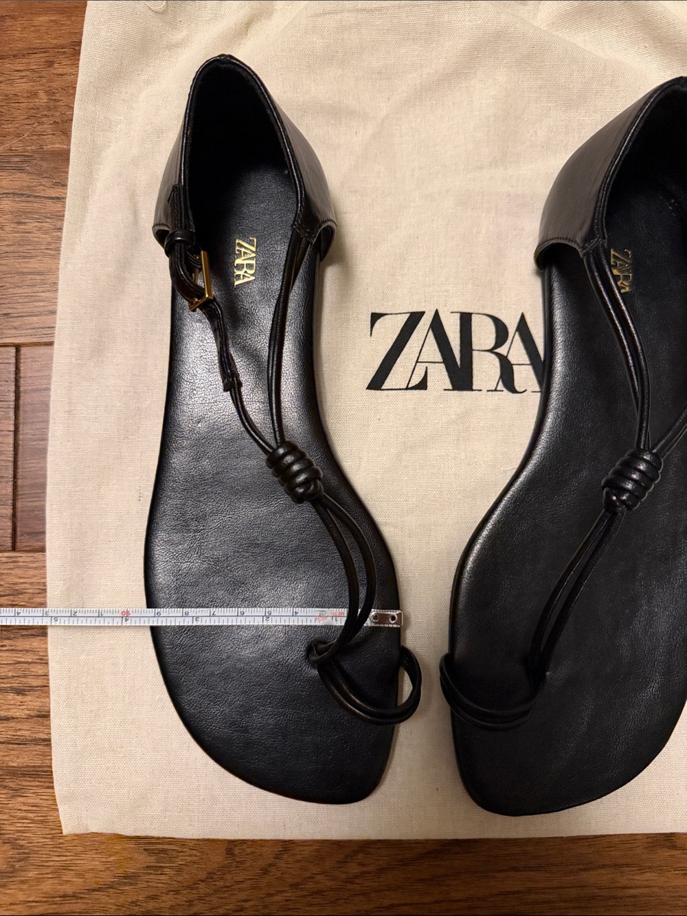 Zara toe loop leather sandals size 7 / 37 - Picture 6 of 10